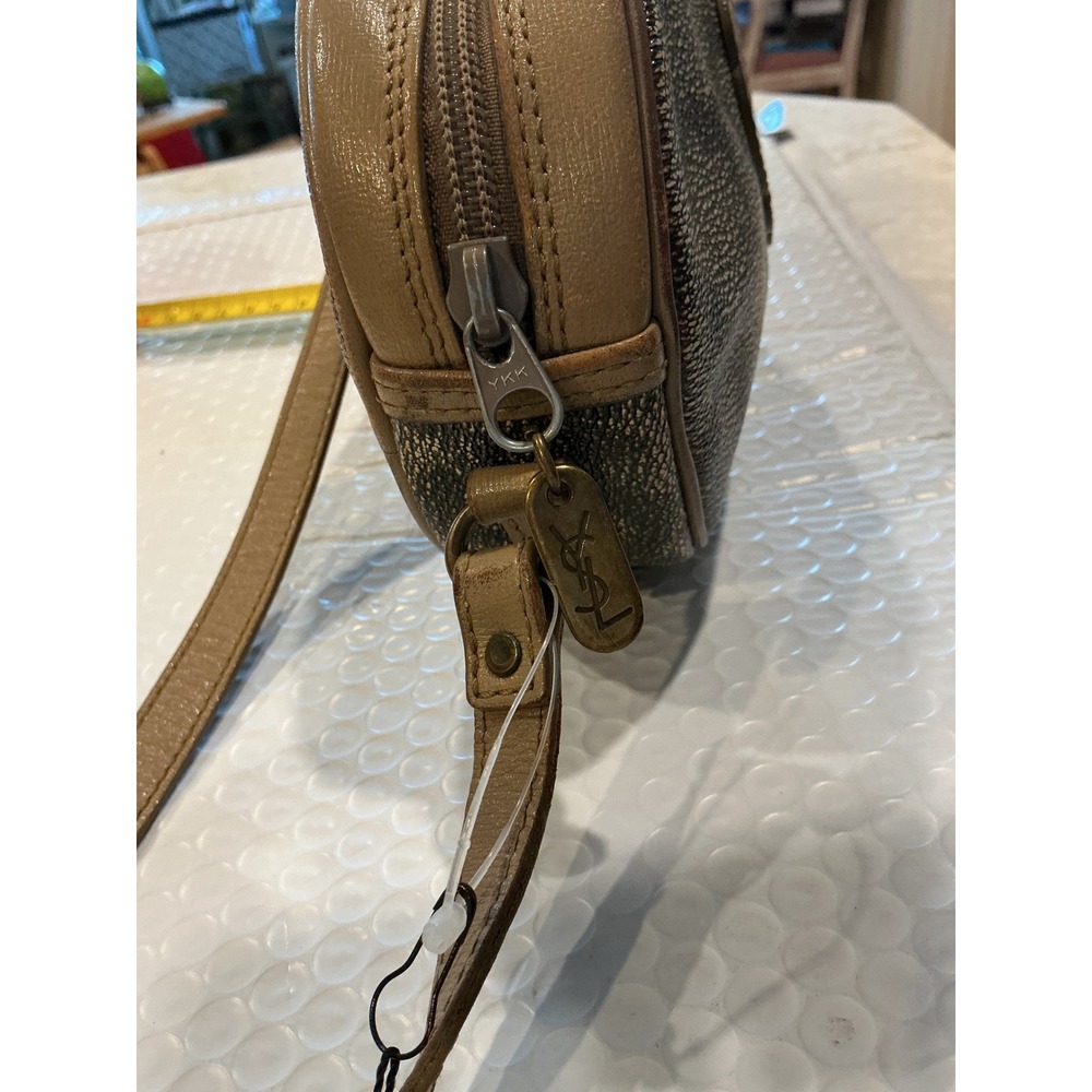 Yves Saint Laurent YSL Monogram Giraffe‎ Print Canvas Leather Crossbody Vintage - Picture 11 of 16